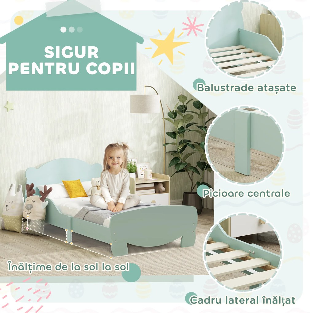 AIYAPLAY Pătuț Copii Sigur Urs 3-6Ani | Aosom Romania
