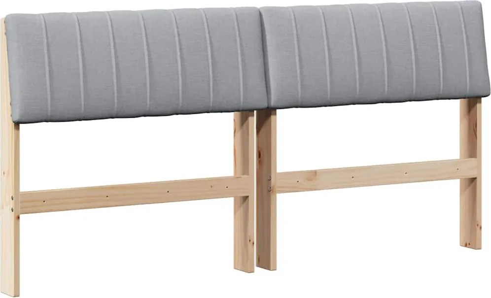 vidaXL Tăblie tapițată Gri deschis 160 cm Lemn de pin masiv
