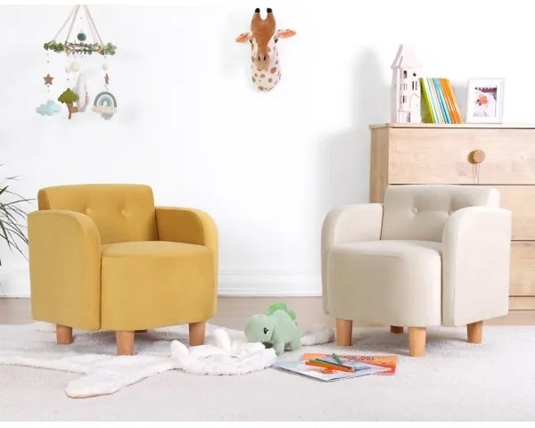 Fotoliu pentru copii DORY, galben