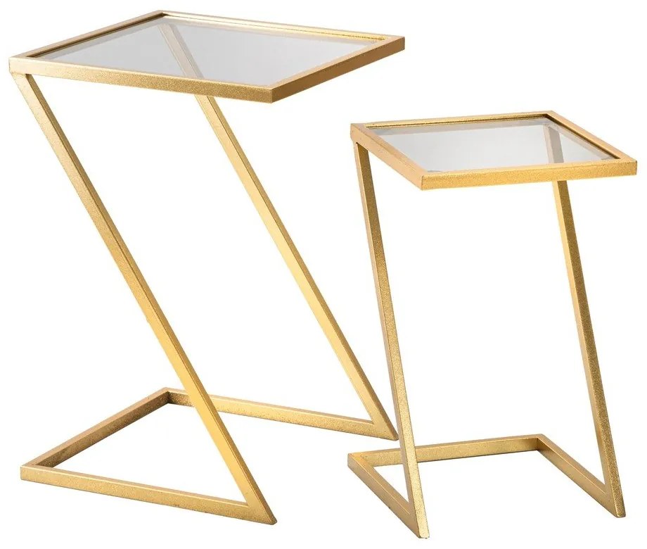 Măsuțe auxiliare cu blat din sticlă 2 buc. 40x40 cm Zet – Mauro Ferretti