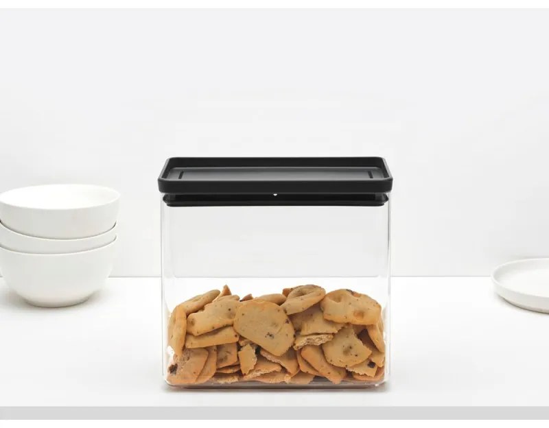 Cutie de depozitare Brabantia Tasty+ Stackable 1008875, 3,5 L, Sigiliu din silicon, Fara BPA, Gri inchis