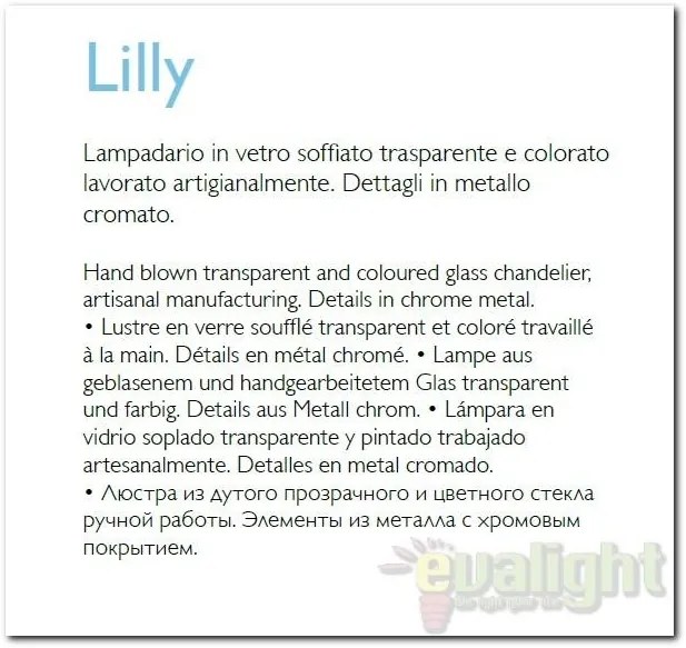 Lustra 5 brate diametru 68cm LILLY SP5 rosso 073453