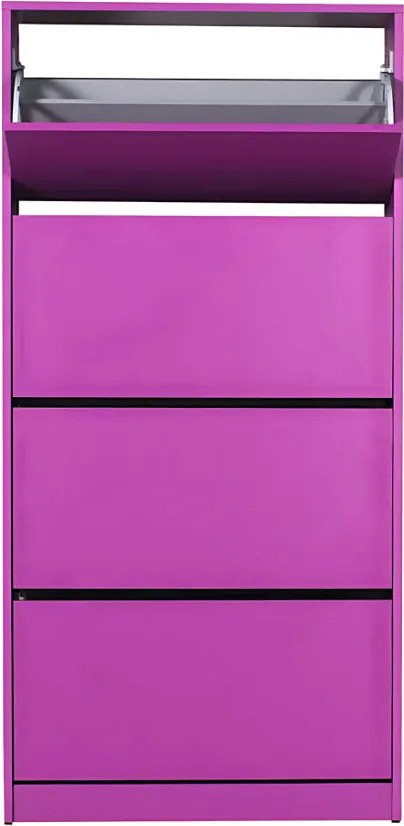 Dulap Pantofi Inalt Adore XL – Pantofar cu Adancime Slim (26 cm) pentru Hol, 4 Compartimente Rabatabile, Capacitate 24 Perechi