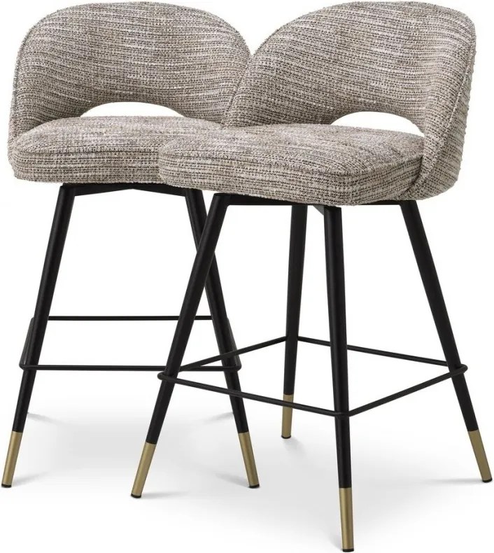 Set de 2 scaune de bar design modern LUX Cliff, H-92,5cm bej mademoiselle 115284 HZ