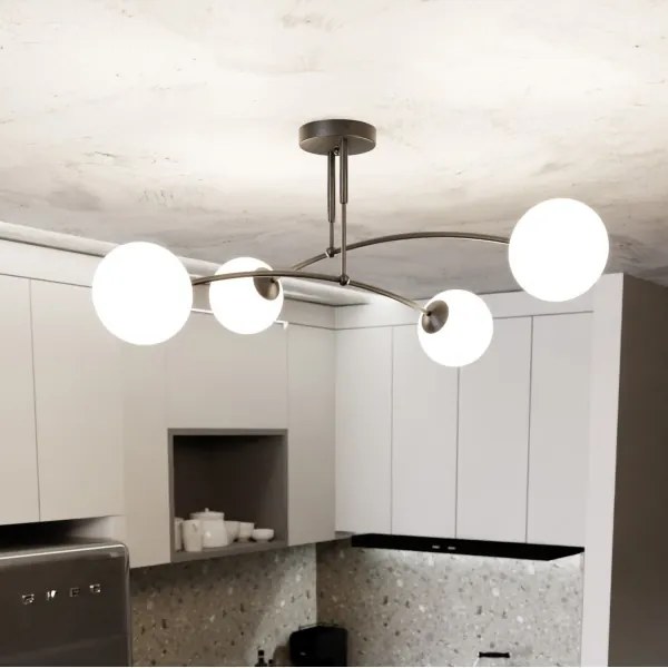 Lustră pe tijă PREGOS 4xE14/10W/230V negru