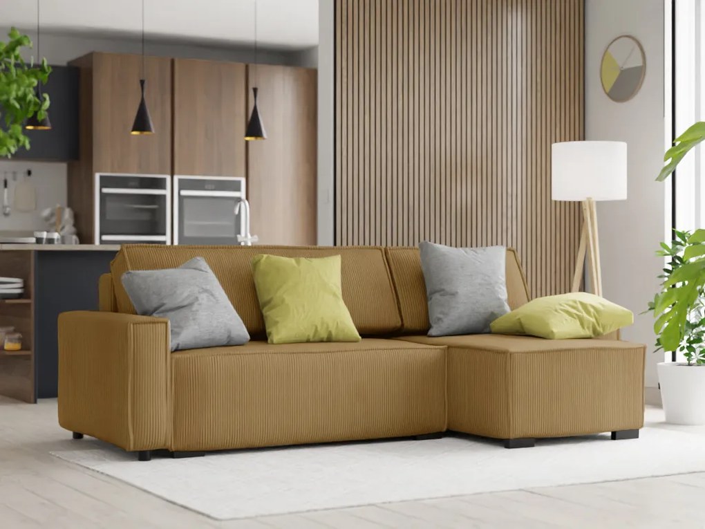 Coltar extensibil cu taburet SMART SET, mustar