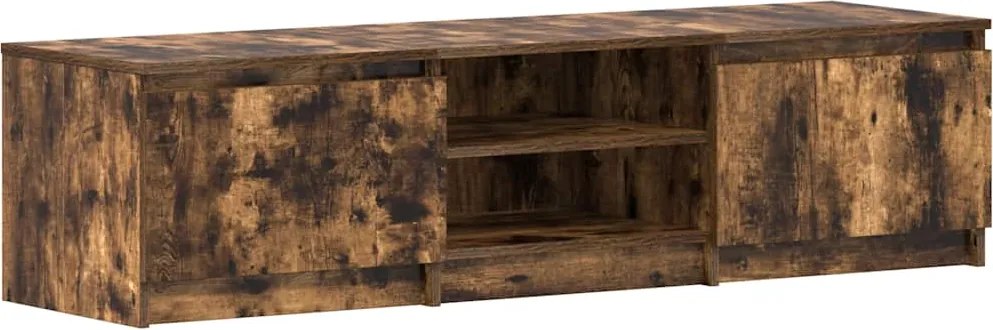 vidaXL Comodă TV, stejar fumuriu, 140x40x35,5 cm, lemn prelucrat