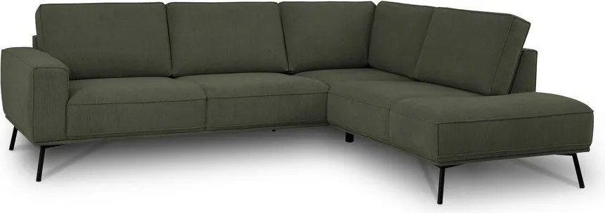 Colțar verde închis cu tapițerie din chenille (cu colț pe partea dreaptă/în formă de ”L”) Amsterdam – Scandic