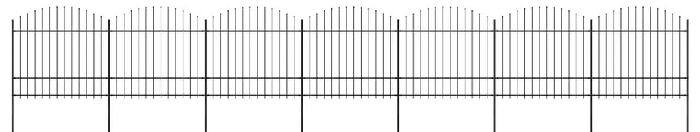 vidaXL Gard de grădină cu vârf tip suliță din oțel 1248x175 cm, negru