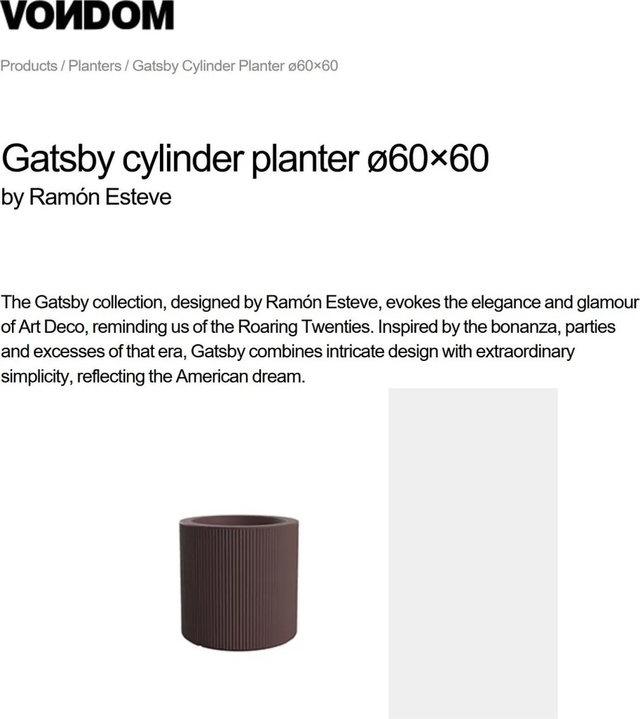 Ghiveci plante design decorativ modern exterior / interior GATSBY 60x60cm