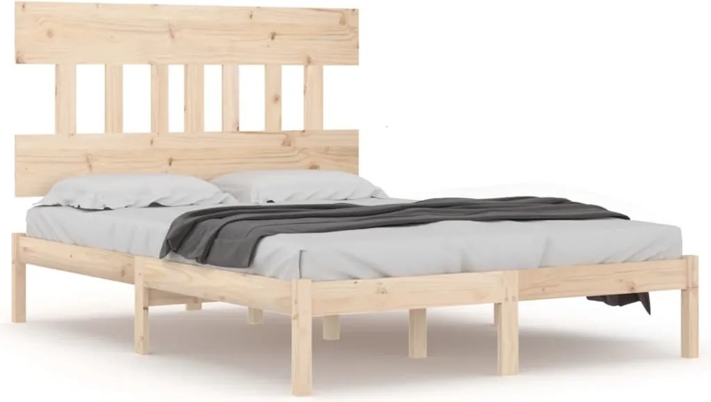 vidaXL Cadru de pat mic dublu, 120x190 cm, lemn masiv