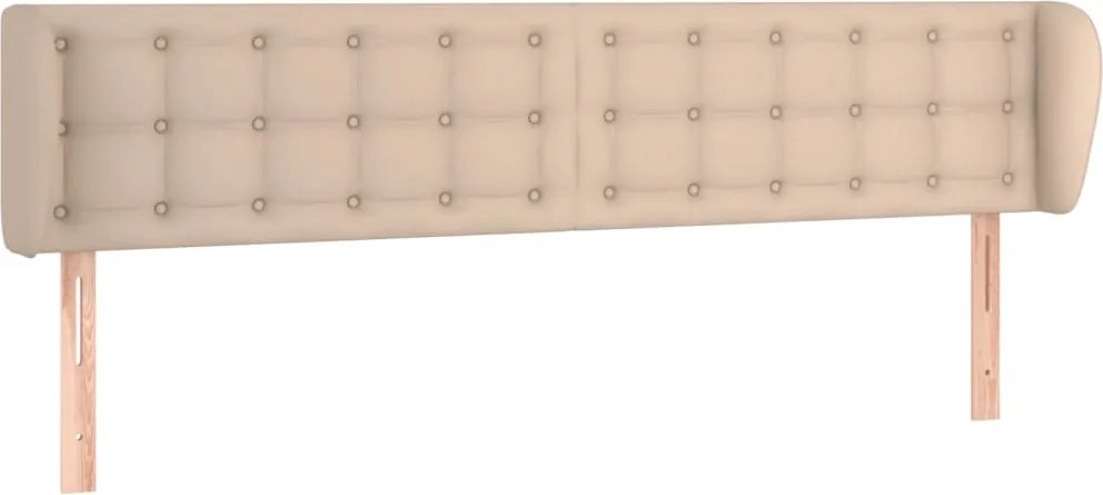 vidaXL Tăblie pat cu aripioare cappuccino 183x23x78/88 cm piele eco