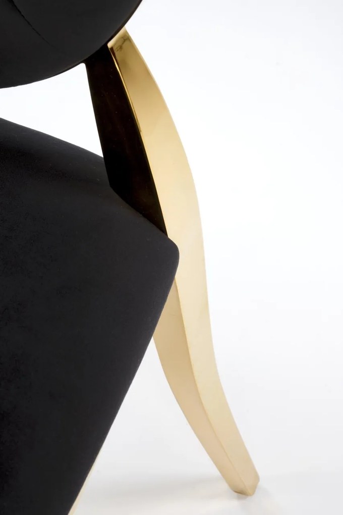 Scaun K556 velvet negru Blu19/auriu
