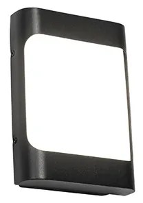 Lampa de perete exterioara de design neagra cu LED IP44 cu senzor de crepuscul - Khuvan