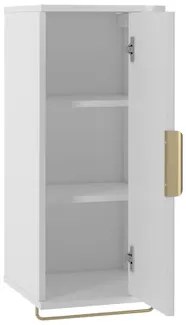 Set mobilier baie Mekona I (Alb mat + Marmură Alb + auriu) (cu sifon). 1103869