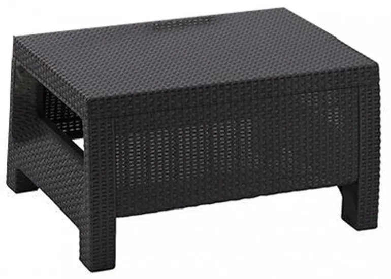 Set de mobilier de grădină Corfu, culoare grafit, cu perne gri deschis