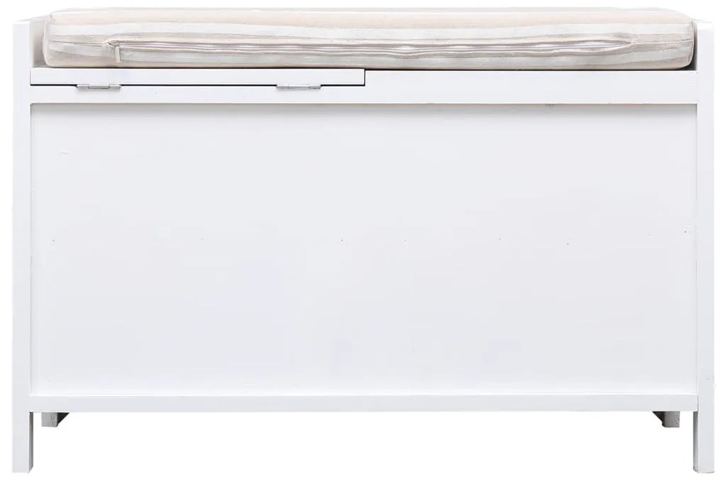 Banca de hol, alb, 70x33,5x45 cm, lemn de paulownia