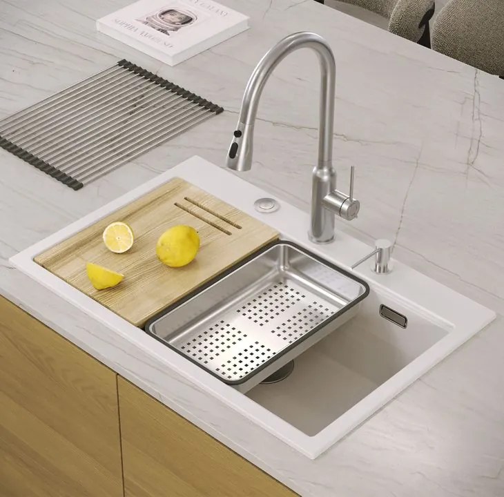 Chiuveta din granit MARC 110 WORKSTATION alb