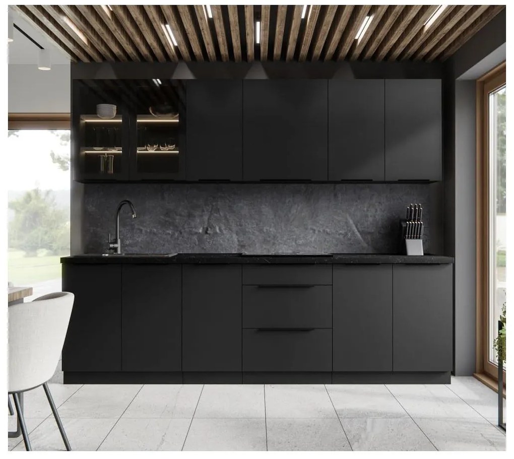 Dulap înalt de bucătărie Sobera 60 DK 210 2F (negru . 1097015