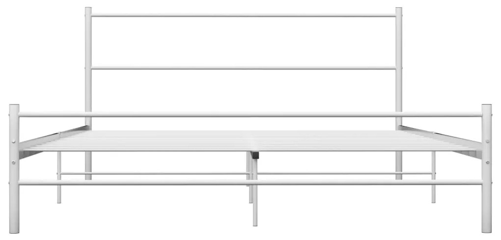 Cadru de pat, alb, 120 x 200 cm, metal Alb, 120 x 200 cm