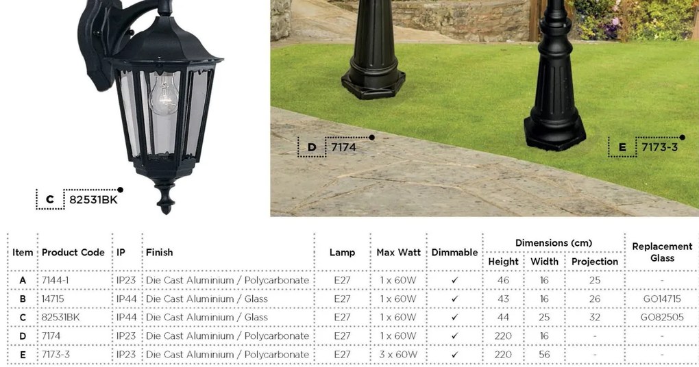 Stalp de iluminat exterior stil traditional Bel Aire 7174 SRT