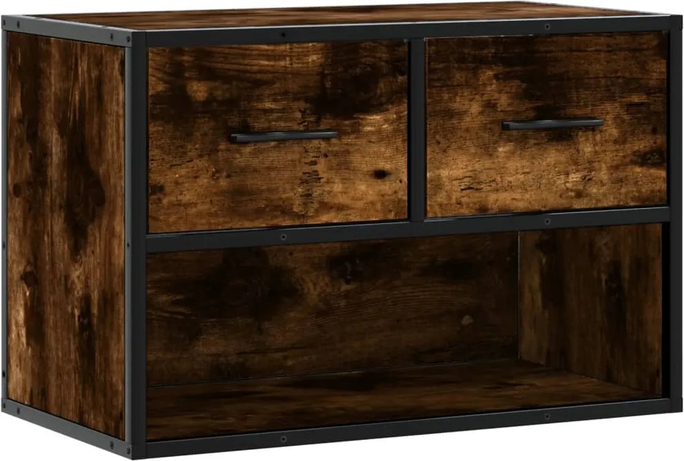 vidaXL Dulap TV, stejar fumuriu, 60x31x39,5 cm lemn și metal