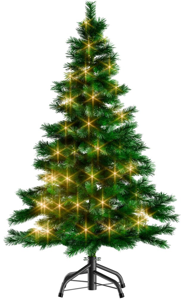 Brad artificial de Crăciun RUDOLPH cu luminițe, 150 cm, verde Casaria