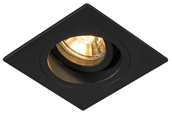 Set de 6 spoturi încastrate moderne negre 9,3 cm rotative și înclinabile - Chuck
