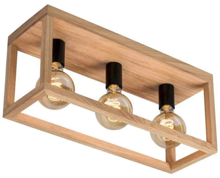 Spot-Light 9154374 - Plafonieră KAGO, 3xE27/60W/230V, stejar mat