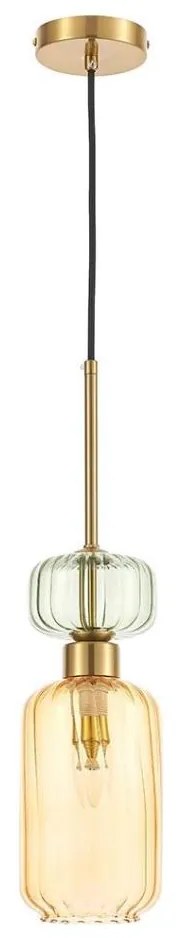 Lustră pe cablu MOLLY 1xE14/40W/230V d. 12 cm auriu/portocaliu/verde