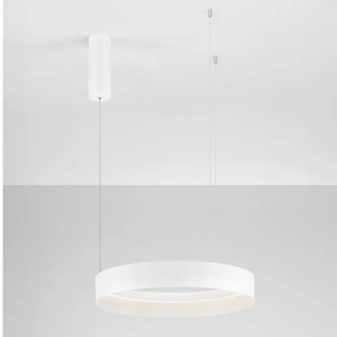 Lustra circulara aluminiu alb LED CCT LUMIA 50cm