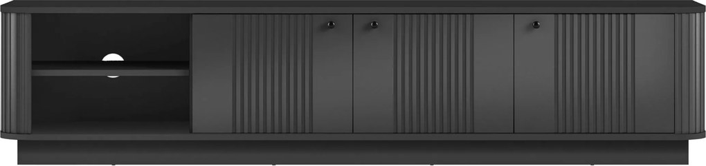 Comodă TV pe soclu Vesper 3D 187 cm - negru / mânere negre