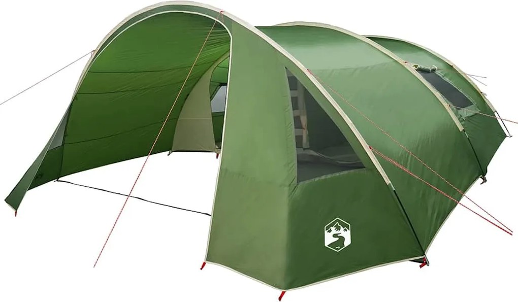 vidaXL Cort Tunel 6-Persoane Verde și alb 700 x 590 x 215 cm