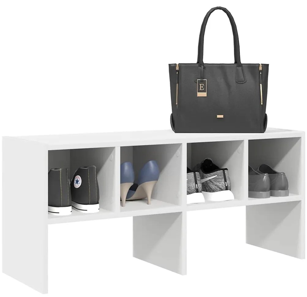 vidaXL Suport pantofi stivuibil alb 89,5x30x40 cm
