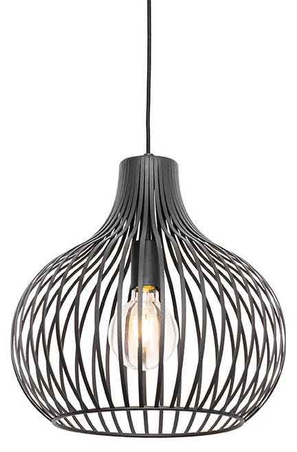 Lampă modernă suspendată neagră 38 cm - Saffira