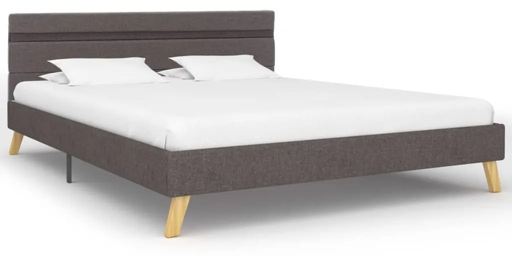 284850 vidaXL Cadru pat cu LED-uri gri deschis 160x200 cm material textil
