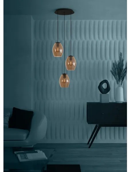 Lustră pe cablu Eglo 390161 ESTANYS 3xE27/40W/230V maro