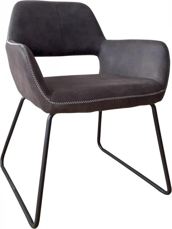 Set de 2 scaune, design retro Mustang, microfibra gri antic A-39795 VC