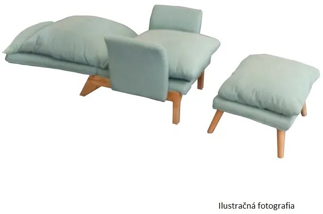 Fotoliu reclinabil cu taburet Culoare Mentol / Natural ZANDER