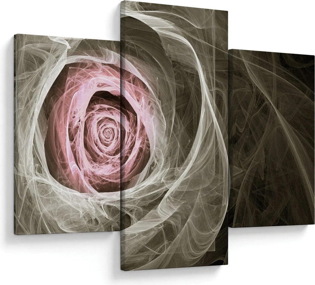 Tablou - Abstract trandafir roz deschis roz (90x60 cm)