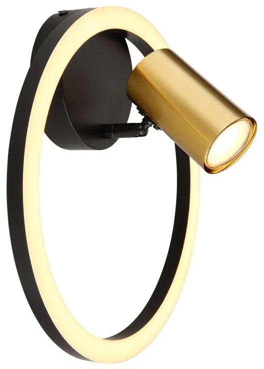 Aplica LED cu spot design modern Marrie negru, alama