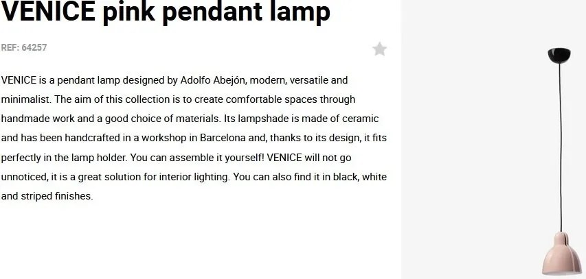 Pendul ceramic design decorativ VENICE Pink