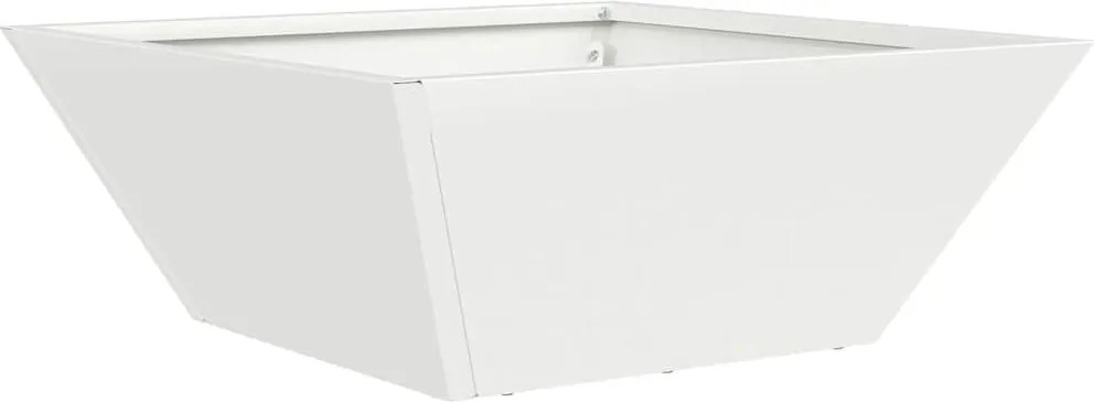 vidaXL Vază pentru Grădină Alb 40 x 40 x 15 cm Oțel laminat la rece