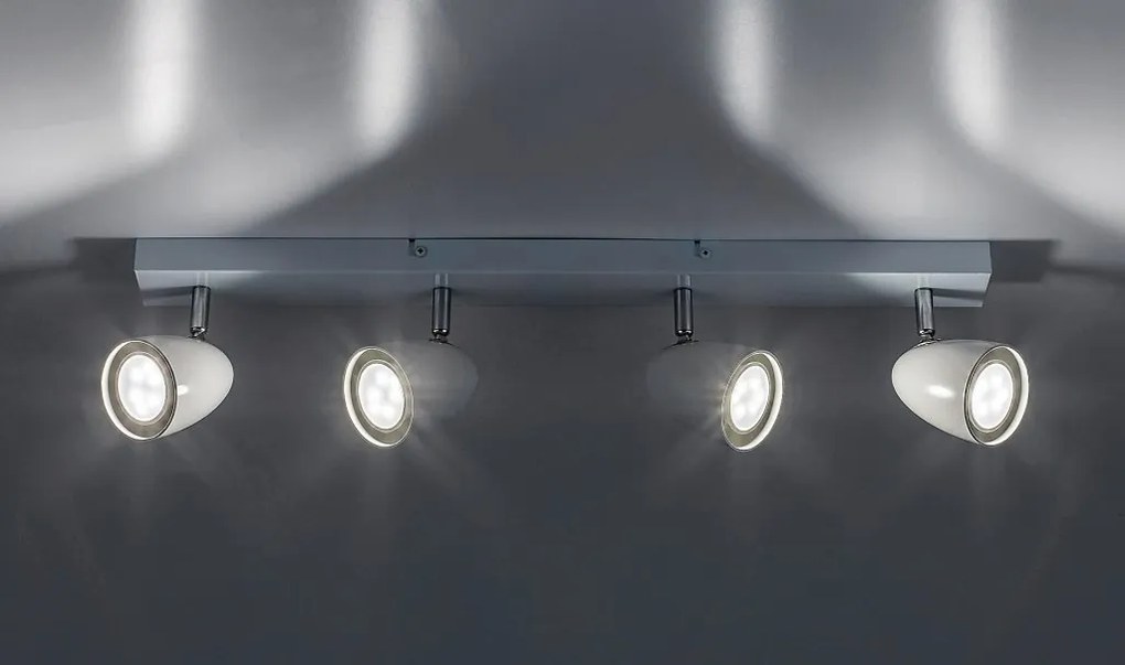 Plafoniera cu Spot-uri Directionabile, 4xGU10, Perico alba