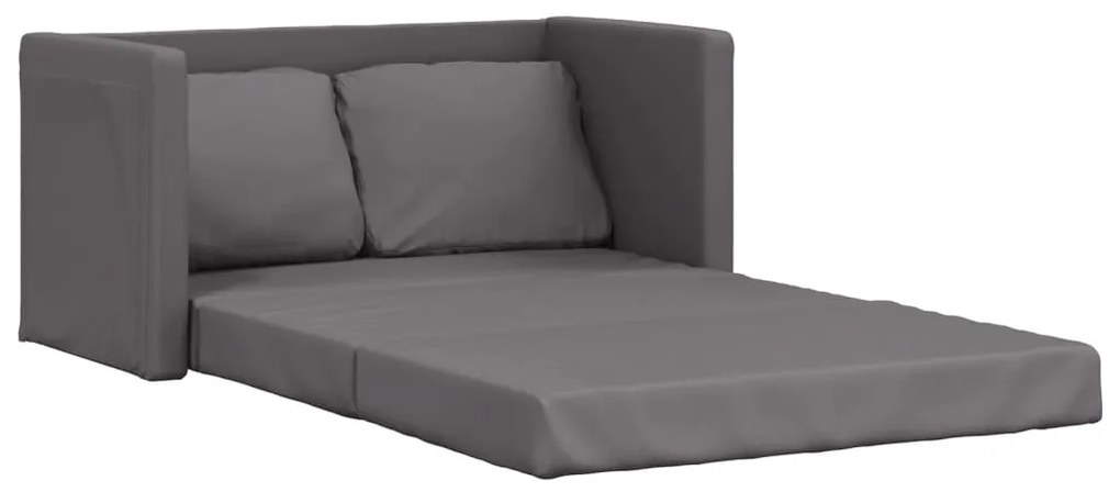 353975 vidaXL Canapea extensibilă 2 în 1, gri, 112x174x55 cm, piele ecologică