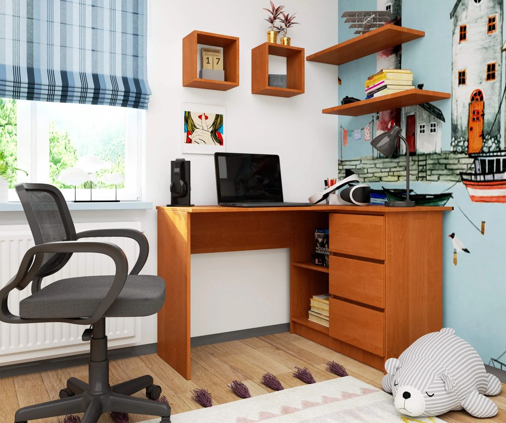 Masă PC de colț Bodhi (arin) (D). Promo -22%. 1068918