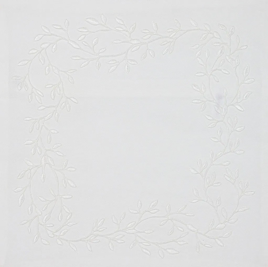 Husa de perna decorativa CHAPLET FLORAL 40x40 cm, alba