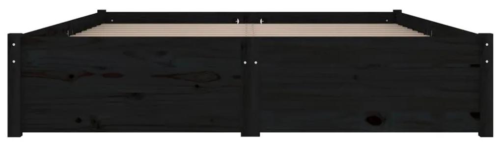 Cadru de pat cu sertare, negru, 140x200 cm Negru, 140 x 200 cm