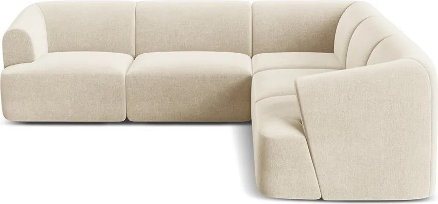 Colțar bej cu tapițerie din catifea Campi – Cosmopolitan Design