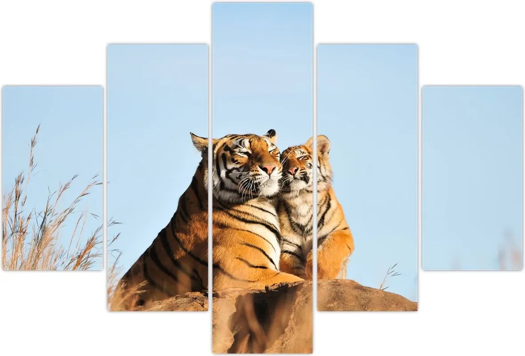 Tablou - Tigroaica cu pui (150x105 cm)